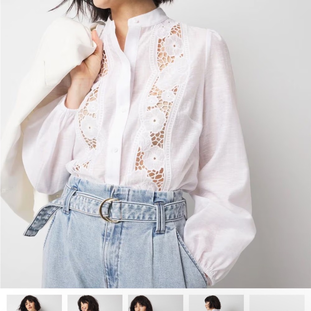 White House Black Market 
Delicate White Lace Blouse